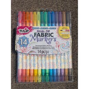 Tulip 14-Count Rainbow Dual-Tip Fabric Markers For Permanent Fabric Art & Craft